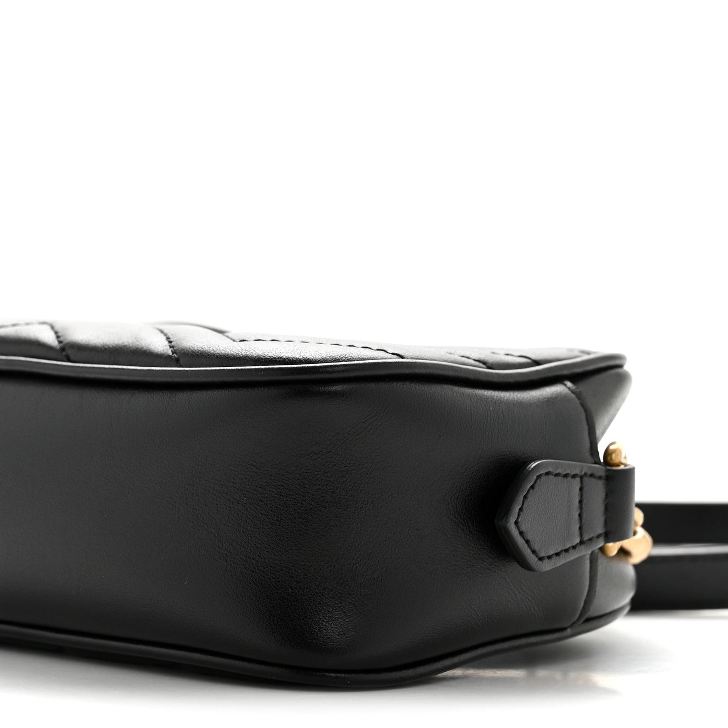 Calfskin Matelasse Mini GG Marmont Chain Shoulder Bag Black