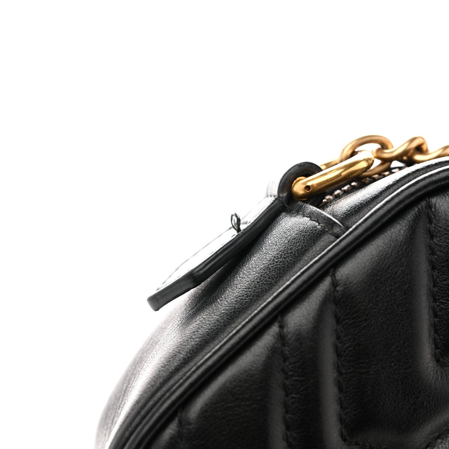 Calfskin Matelasse Mini GG Marmont Chain Shoulder Bag Black