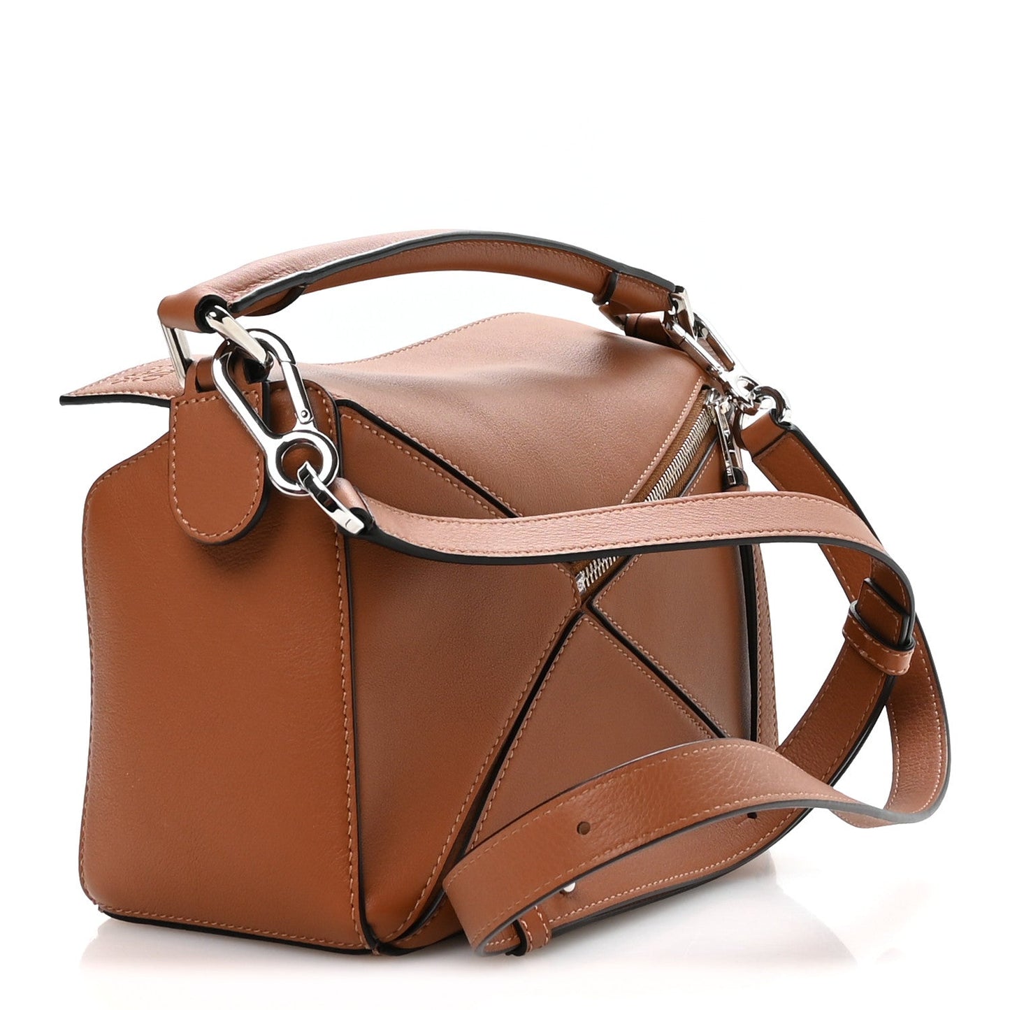 Calfskin Small Puzzle Edge Bag Tan