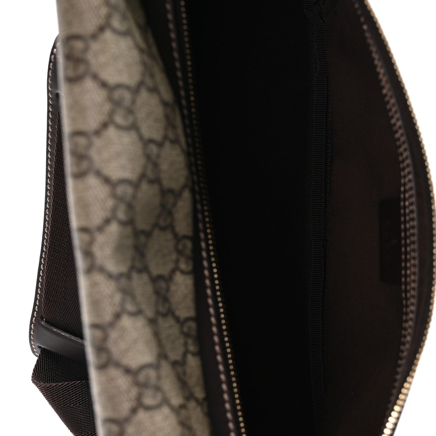 GG Supreme Monogram Belt Bag Dark Brown