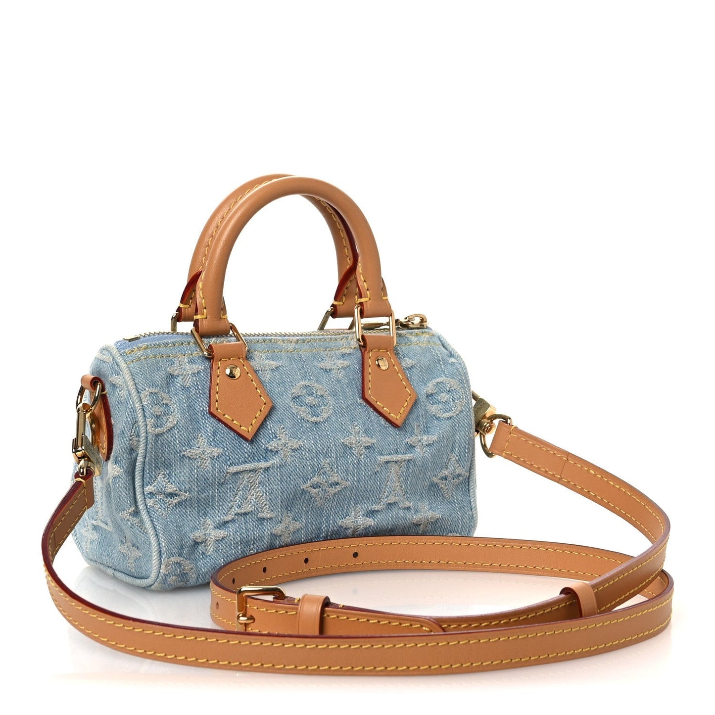 Monogram Denim Nano Speedy Sky Blue
