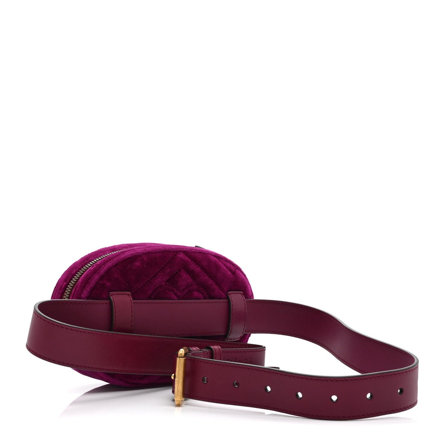 Velvet Matelasse GG Marmont Belt Bag 95 38 Fuchsia Violet Cyclamen