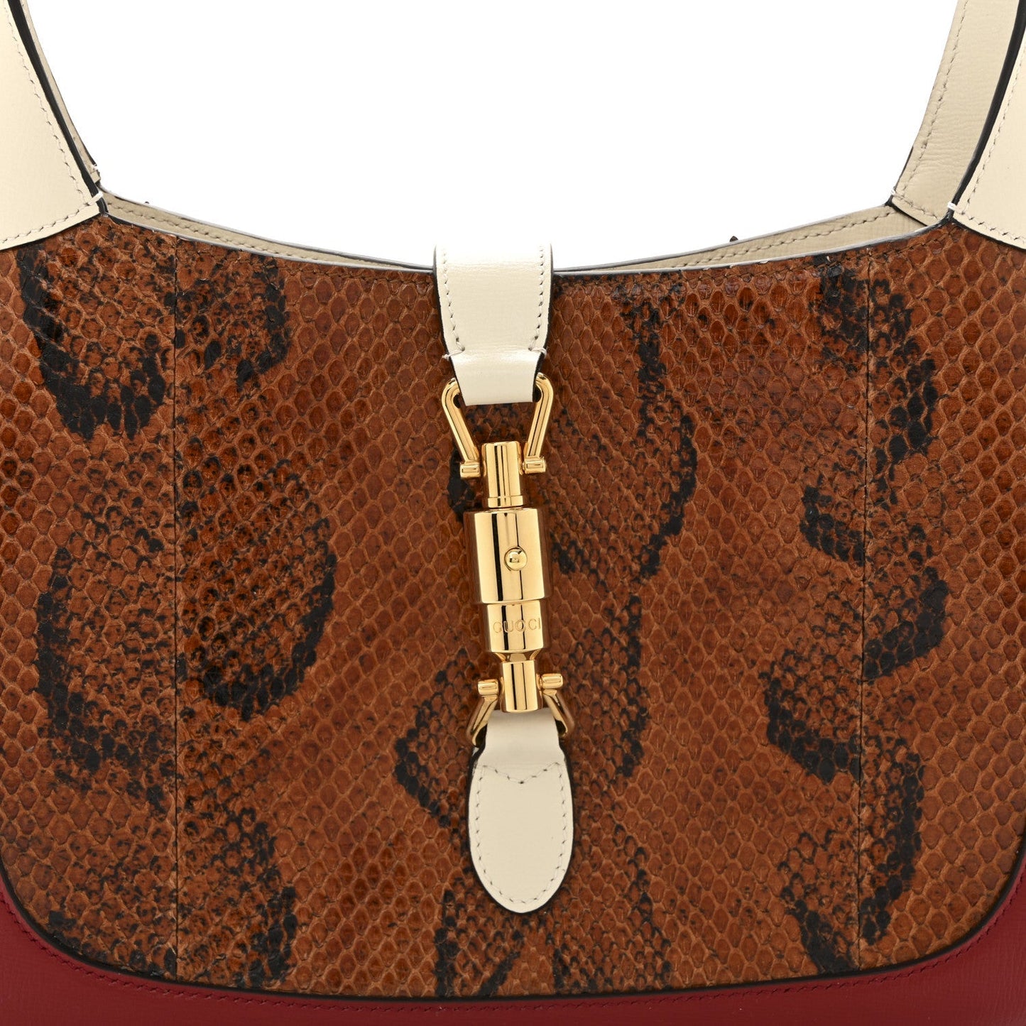 Snakeskin Calfskin Small Jackie 1961 Hobo Brown Multicolor