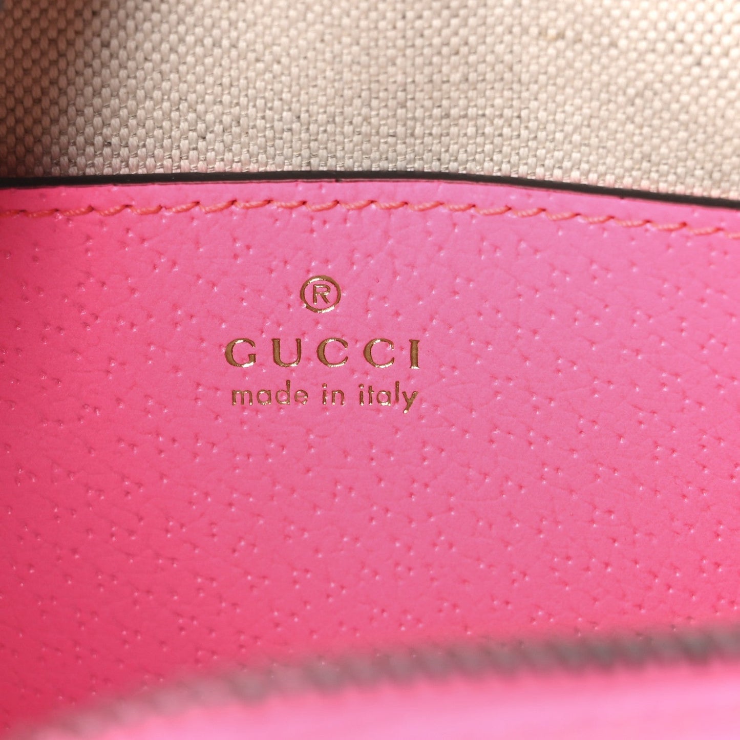 GG Supreme Monogram Textured Dollar Calfskin Web Ophidia Small Crossbody Bag Beige Ebony Fuchsia