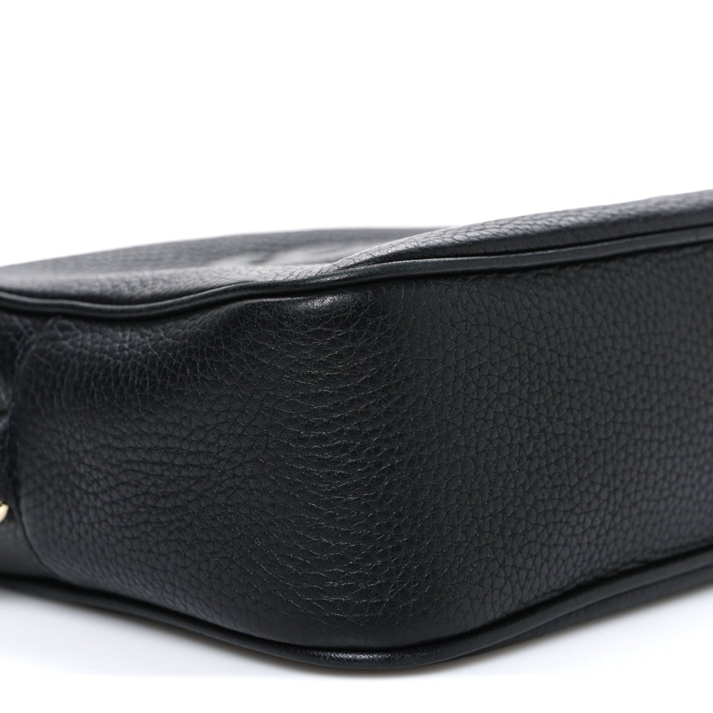 Pebbled Calfskin Small Soho Disco Bag Black