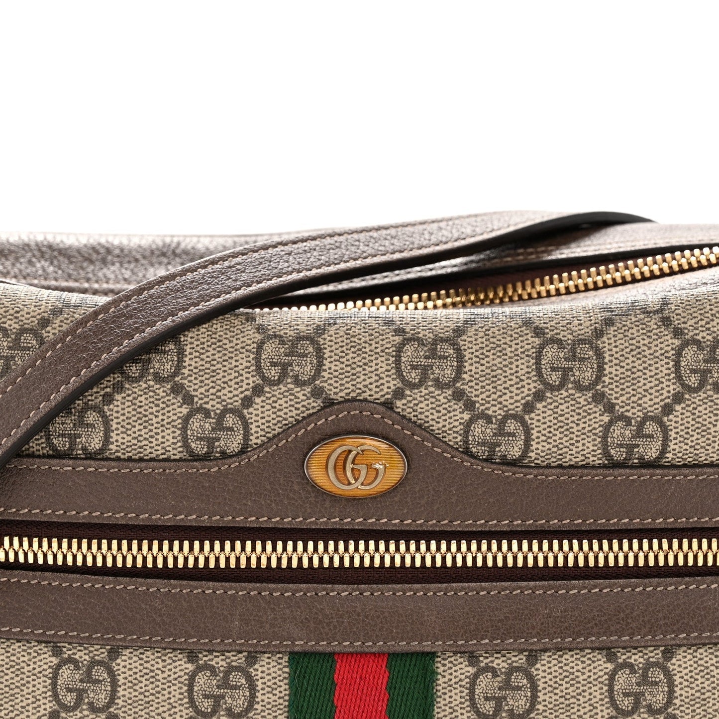 GG Supreme Monogram Web Small Ophidia Shoulder Bag Brown