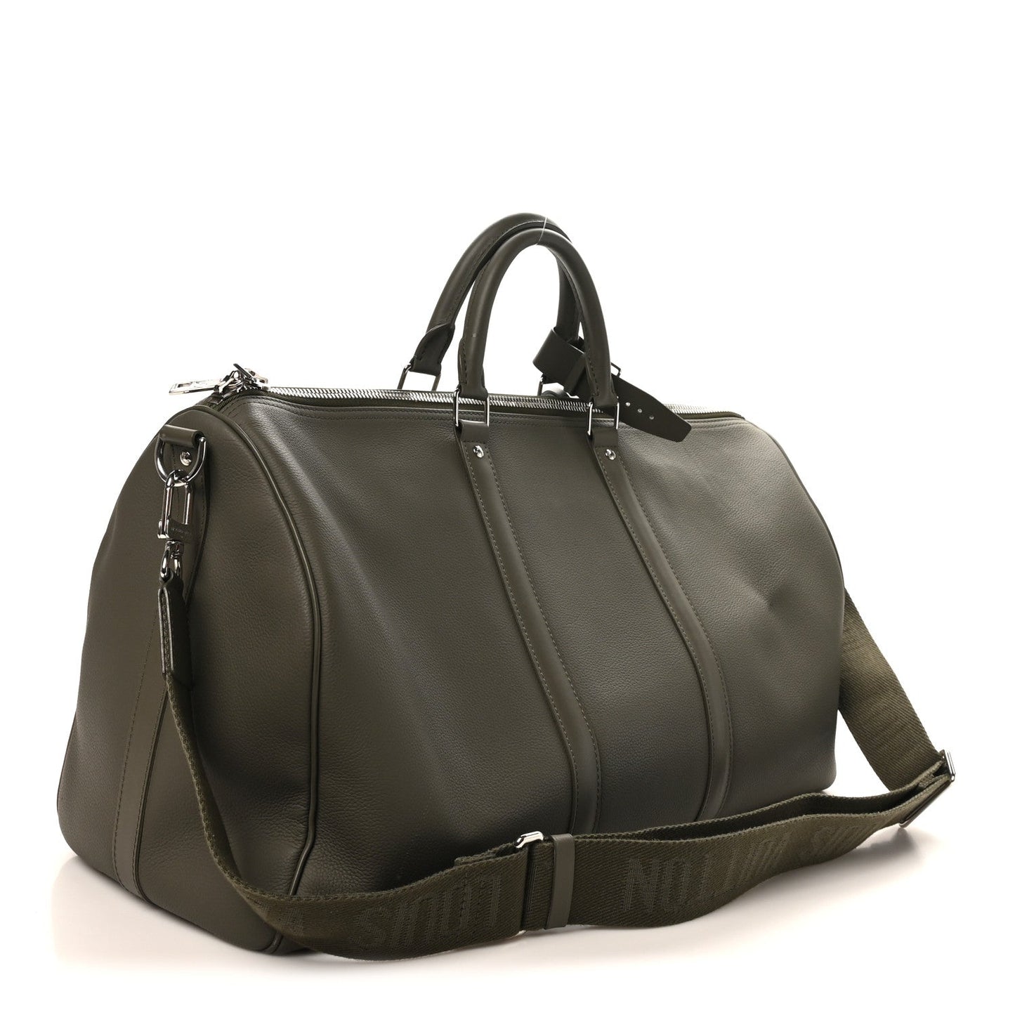 Grained Calfskin Aerogram Keepall Bandouliere 50 Khaki