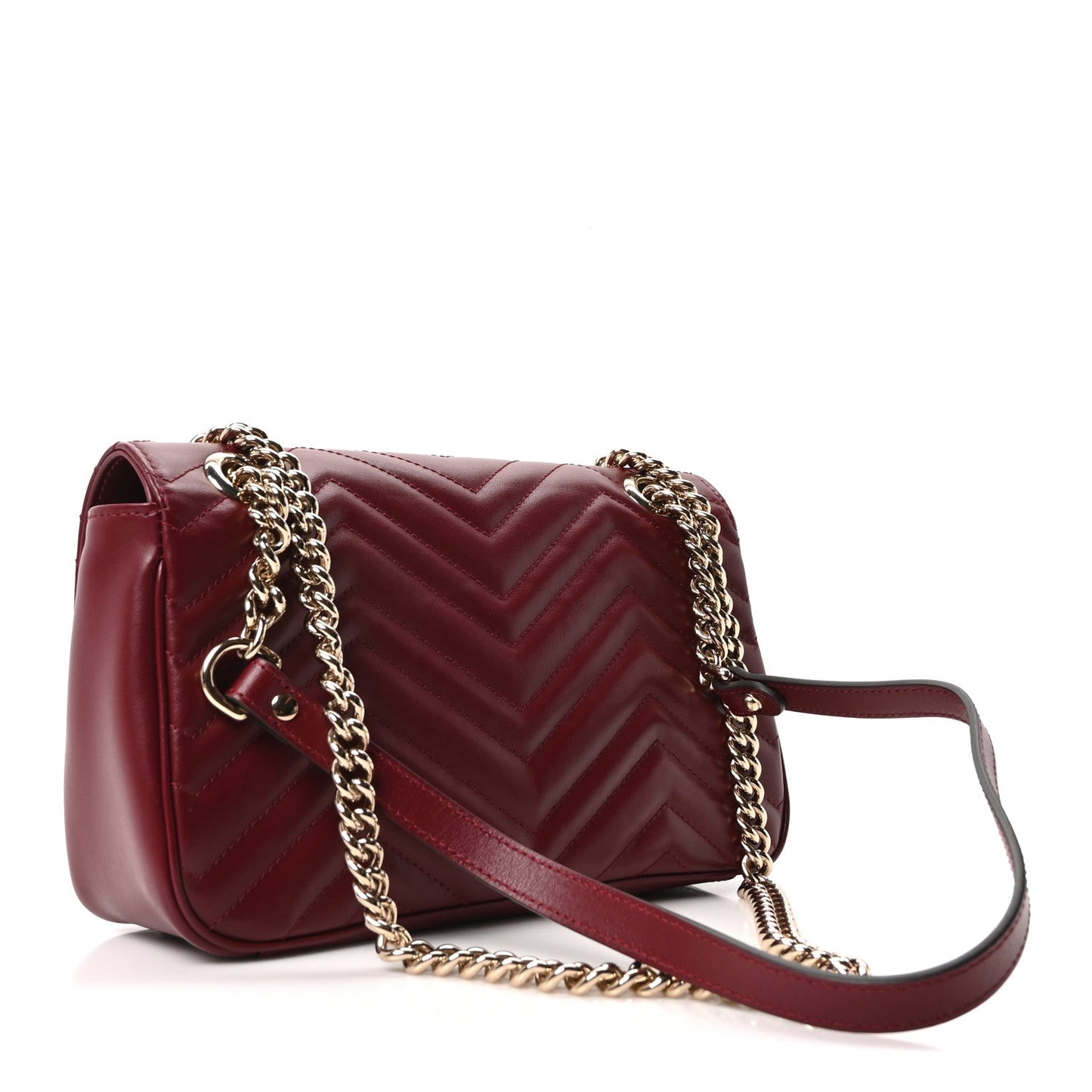 Calfskin Matelasse Small GG Marmont Shoulder Bag Ancora Red