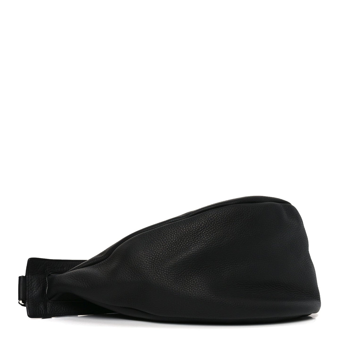 Grained Calfskin Large Slouchy Banana Bag Black