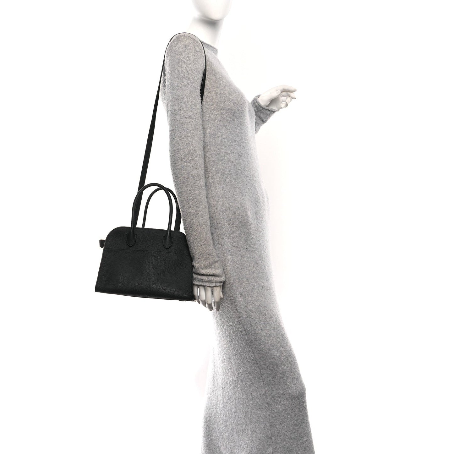 Grained Calfskin Soft Margaux 10 Bag Black