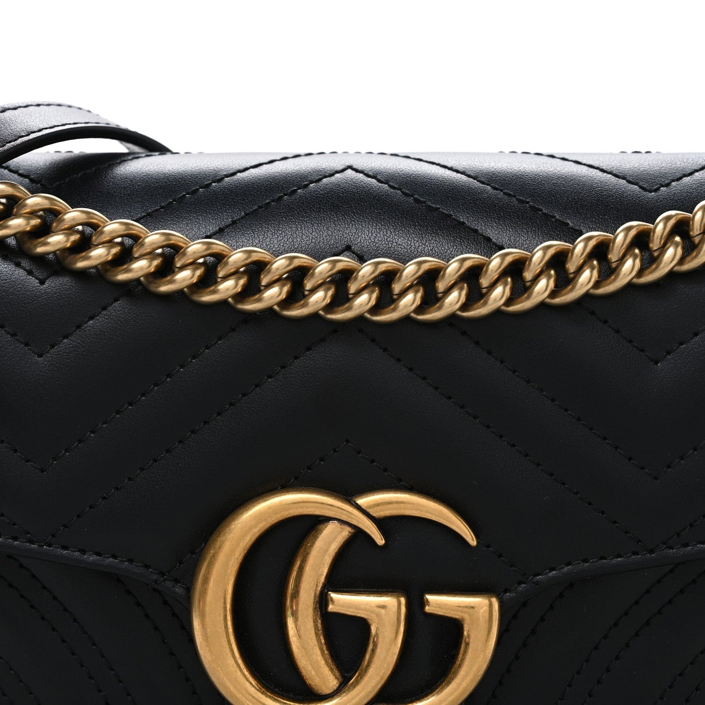 Calfskin Matelasse Small GG Marmont Shoulder Bag Black