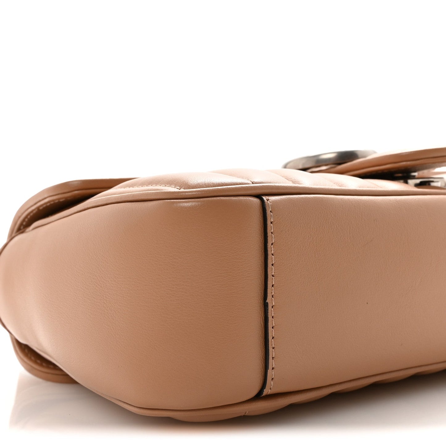 Calfskin Matelasse Aria Small GG Marmont Shoulder Bag Camelia