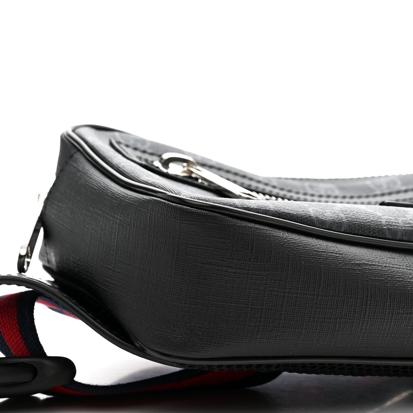 Soft GG Supreme Monogram Web Belt Bag Black Grey