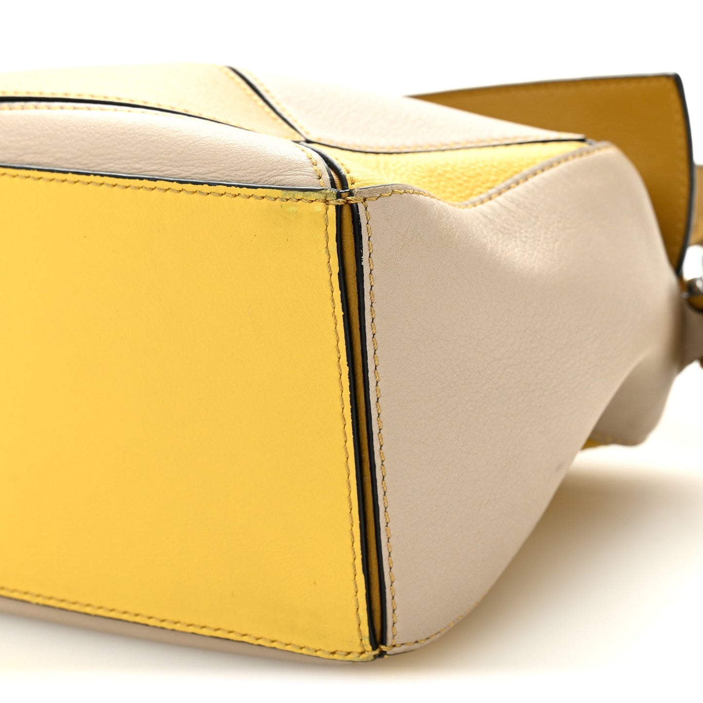 Grained Calfskin Small Puzzle Bag Ocre Yellow