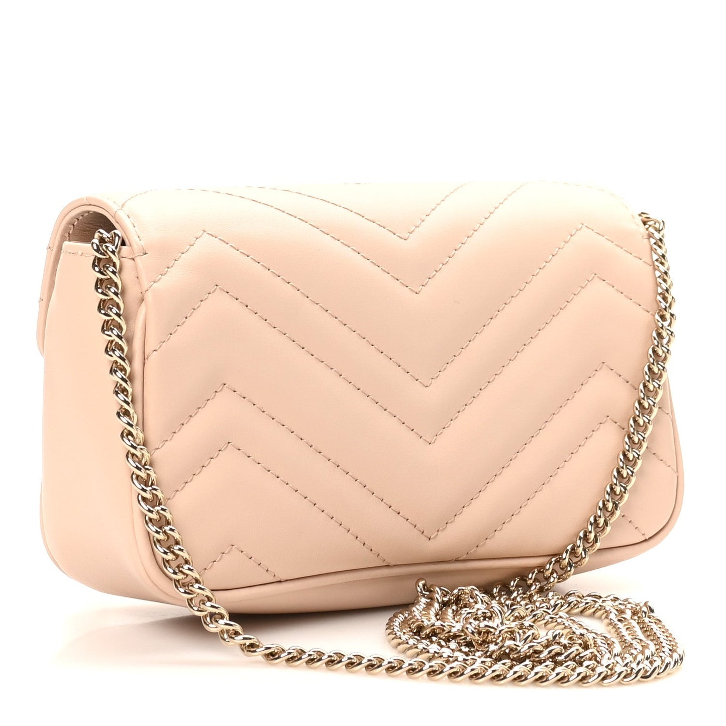 Calfskin Matelasse Super Mini GG Marmont Shoulder Bag Porcelain Rose