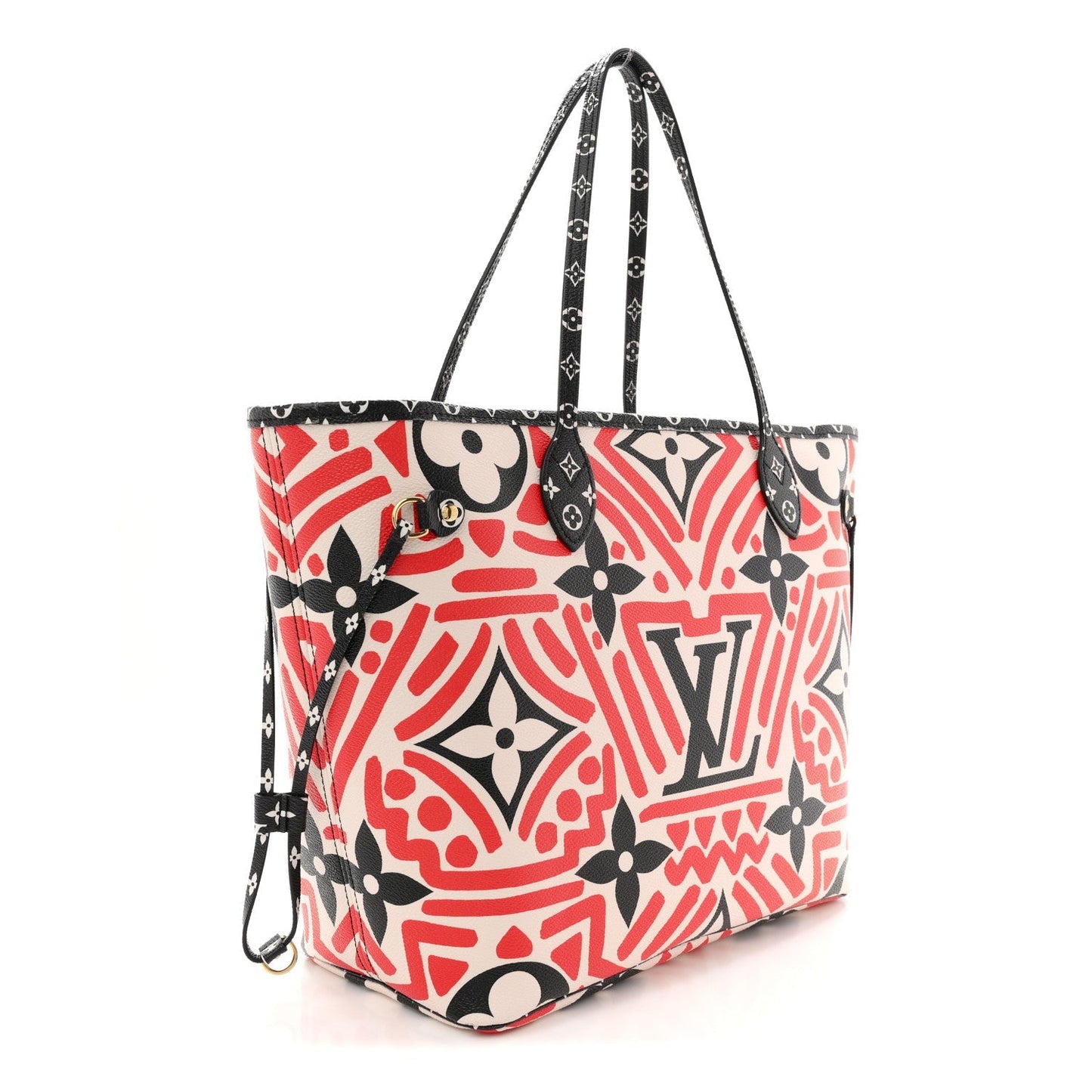Monogram Giant Crafty Neverfull MM Creme Rouge Black