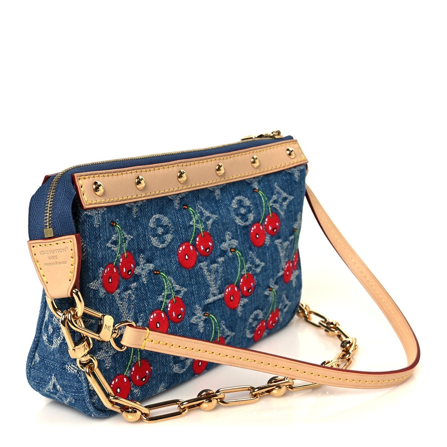 LV X TM Monogram Denim Cerises Pochette Accessories Blue