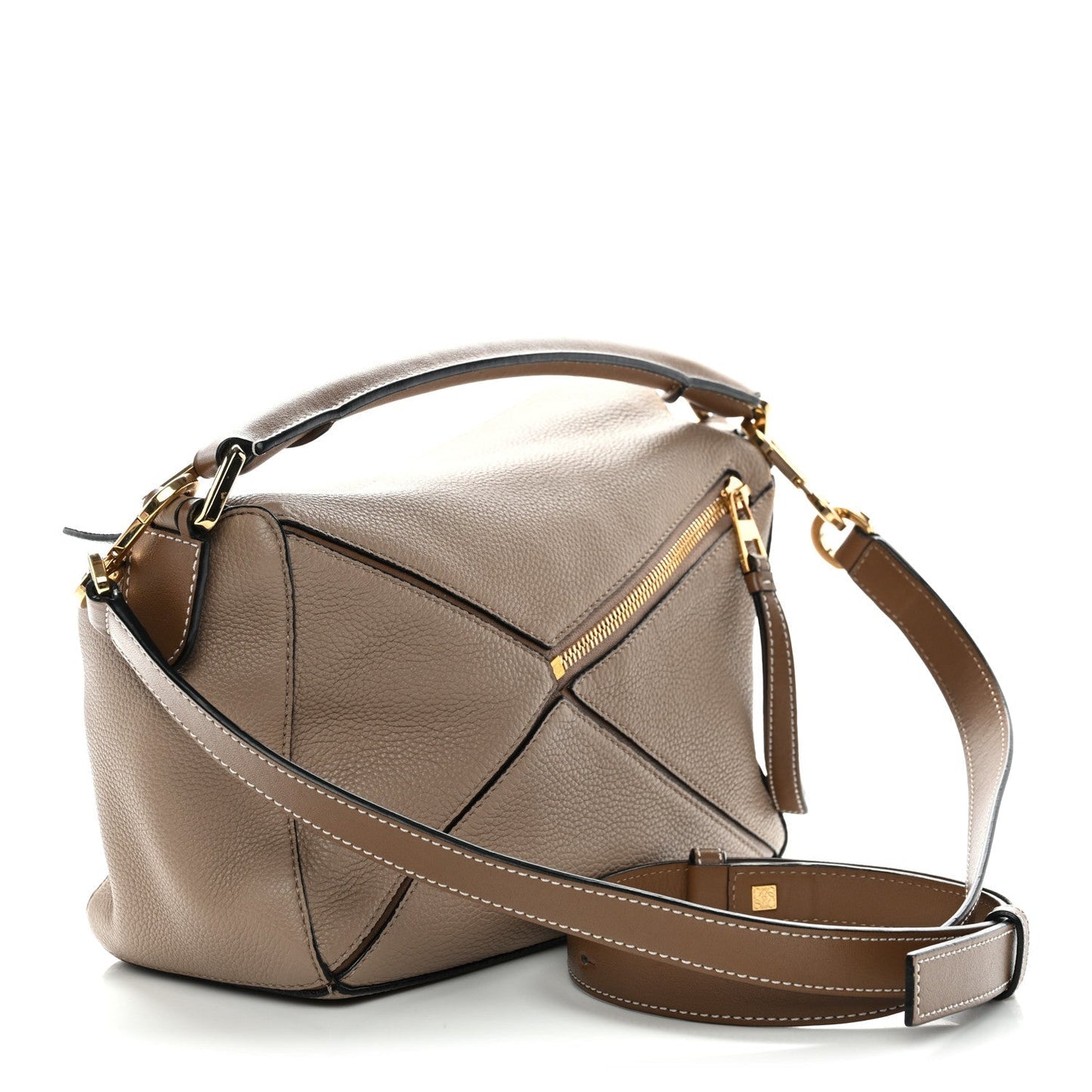 Grained Calfskin Small Puzzle Bag Sand Mink