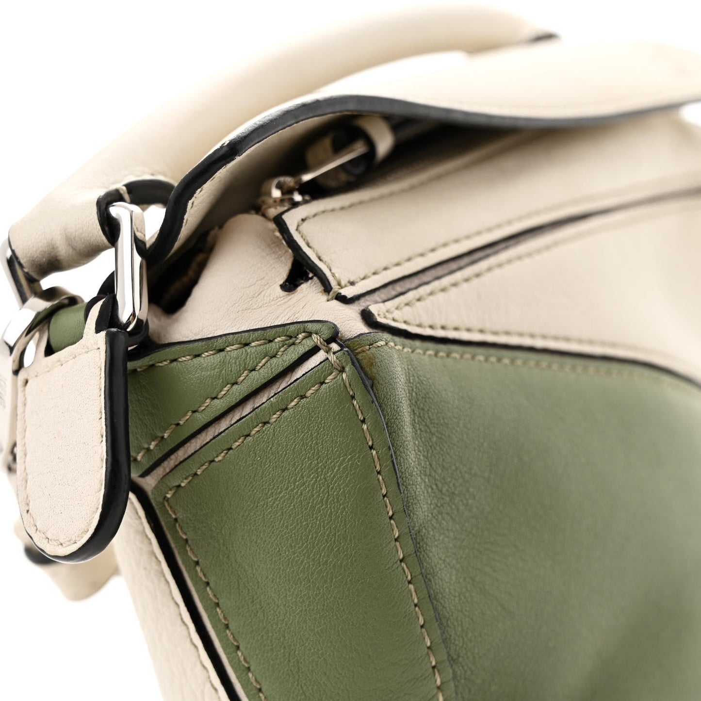 Calfskin Mini Puzzle Bag Soft White Rosemary