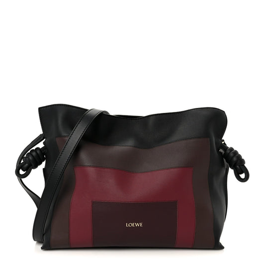 x Albers Nappa Calfskin Medium Flamenco Clutch Black Burgundy