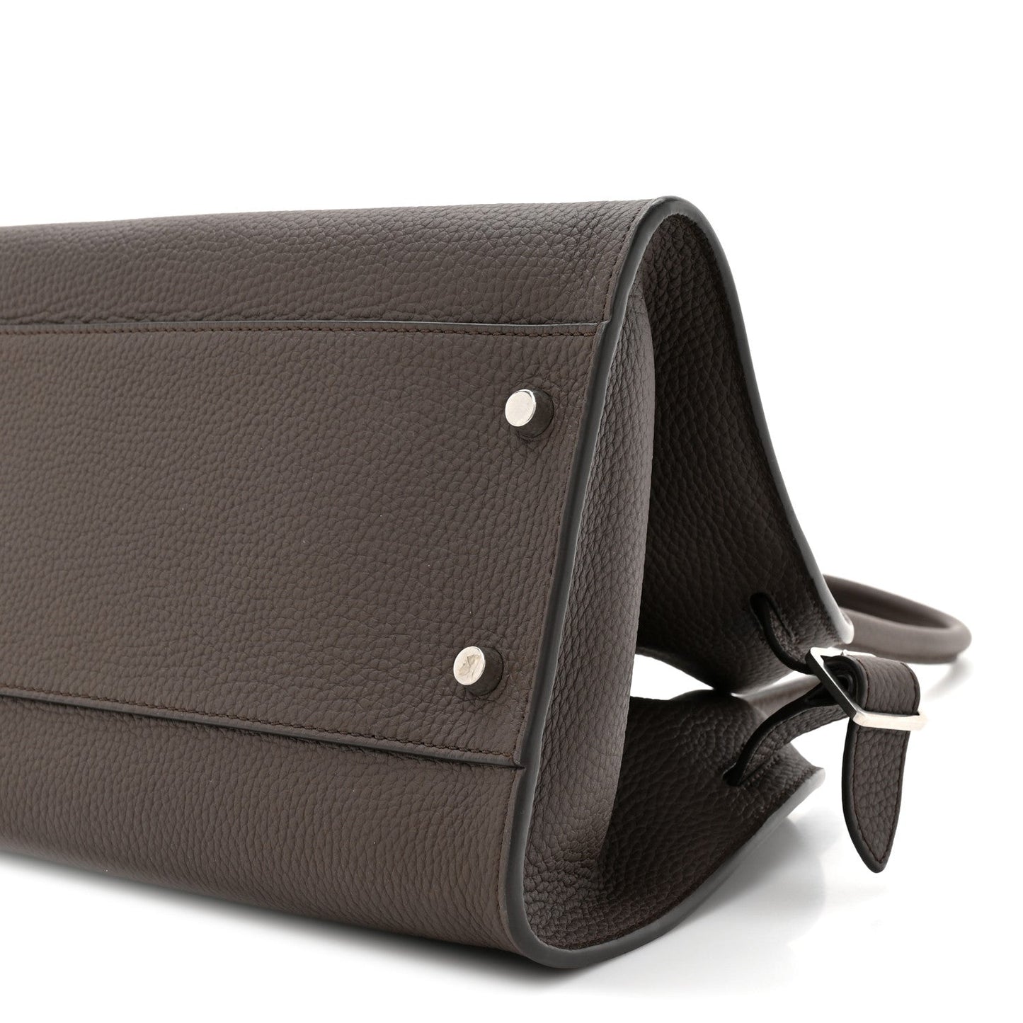 Grained Calfskin Margaux Shoulder 12 Deep Brown