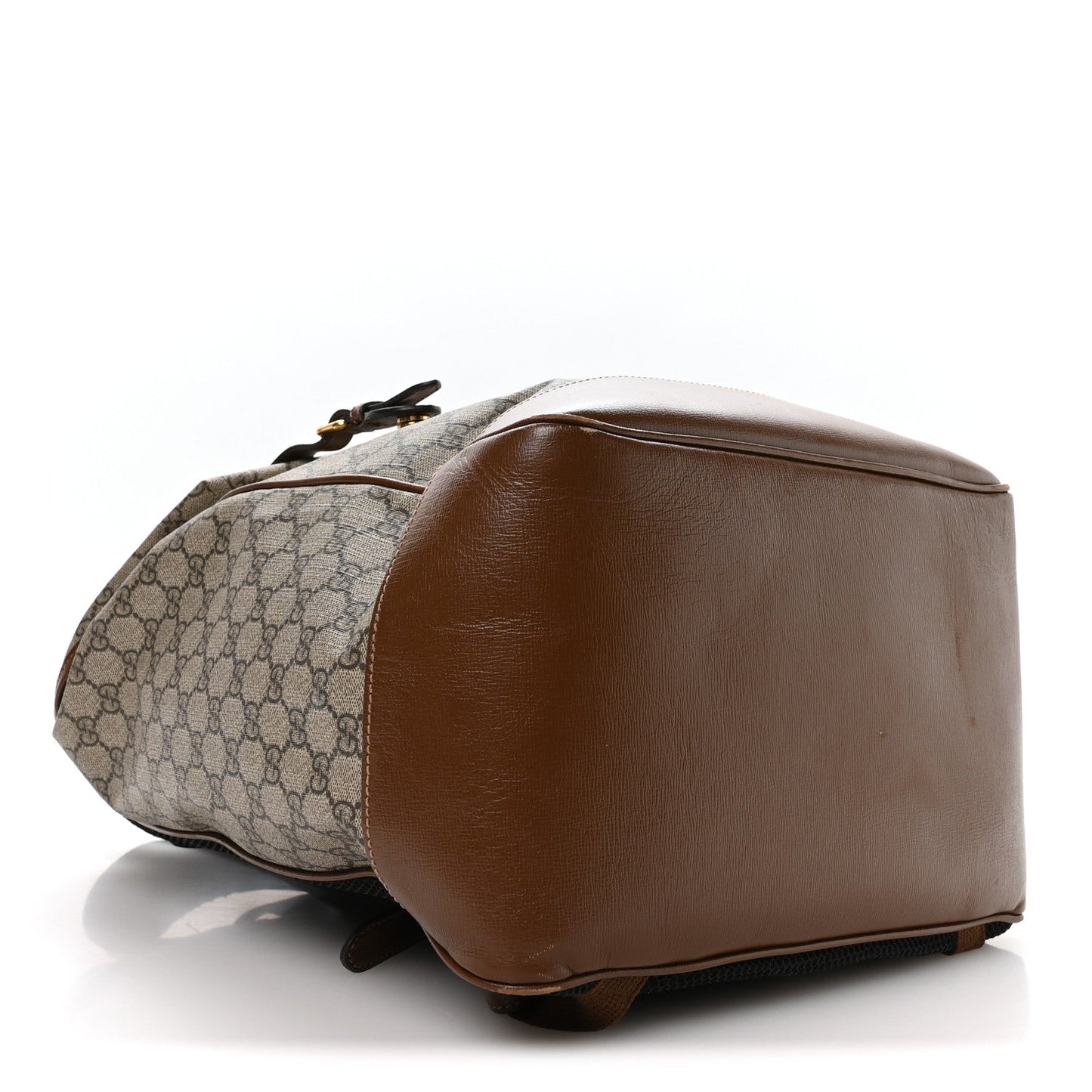 GG Supreme Monogram Azalea Calfskin Medium Retro Interlocking G Buckle Backpack Beige Ebony Brown Sugar