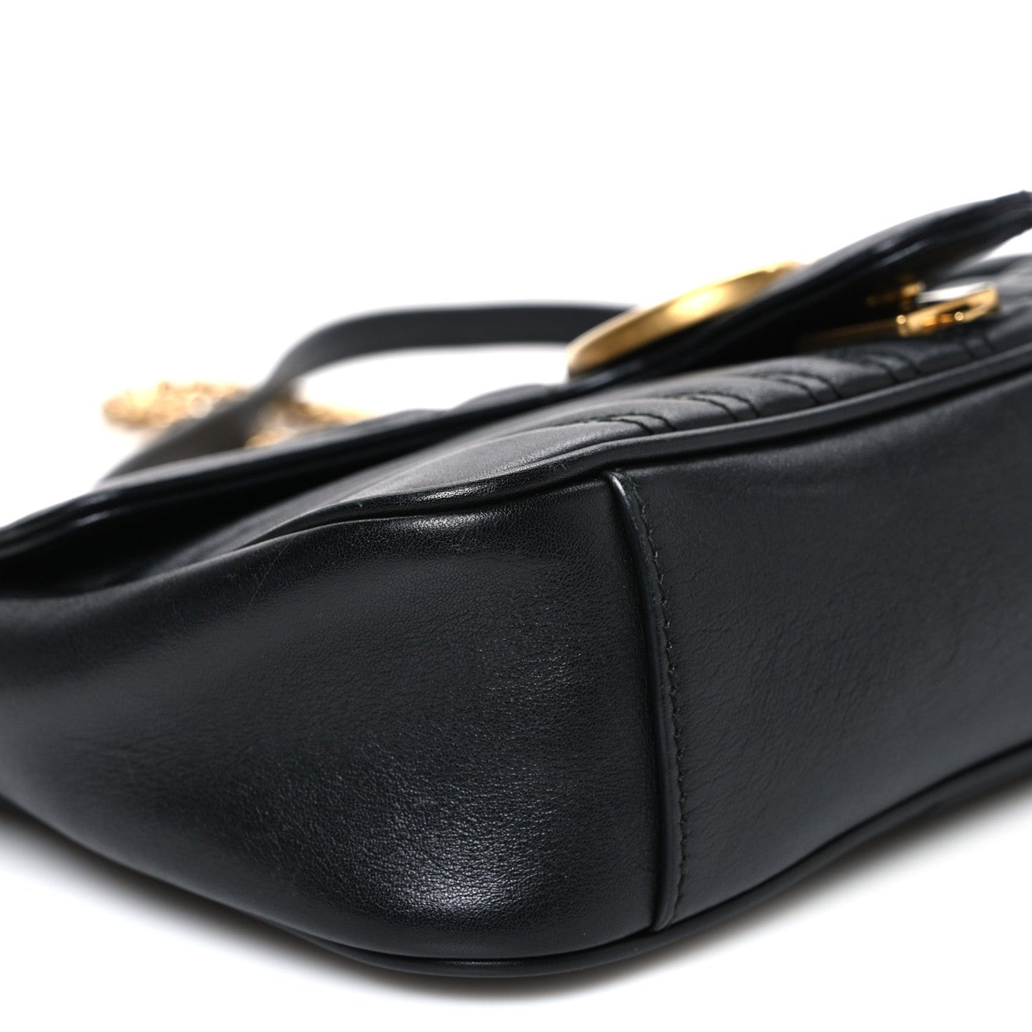 Calfskin Matelasse Small GG Marmont Shoulder Bag Black