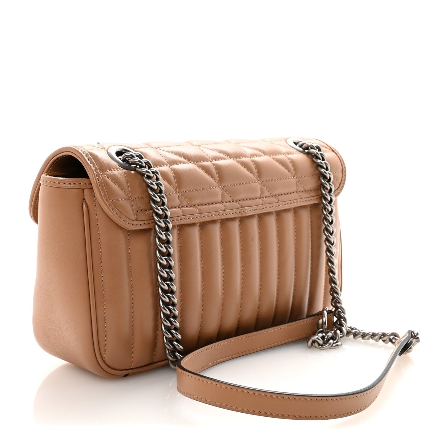 Calfskin Matelasse Aria Small GG Marmont Shoulder Bag Camelia