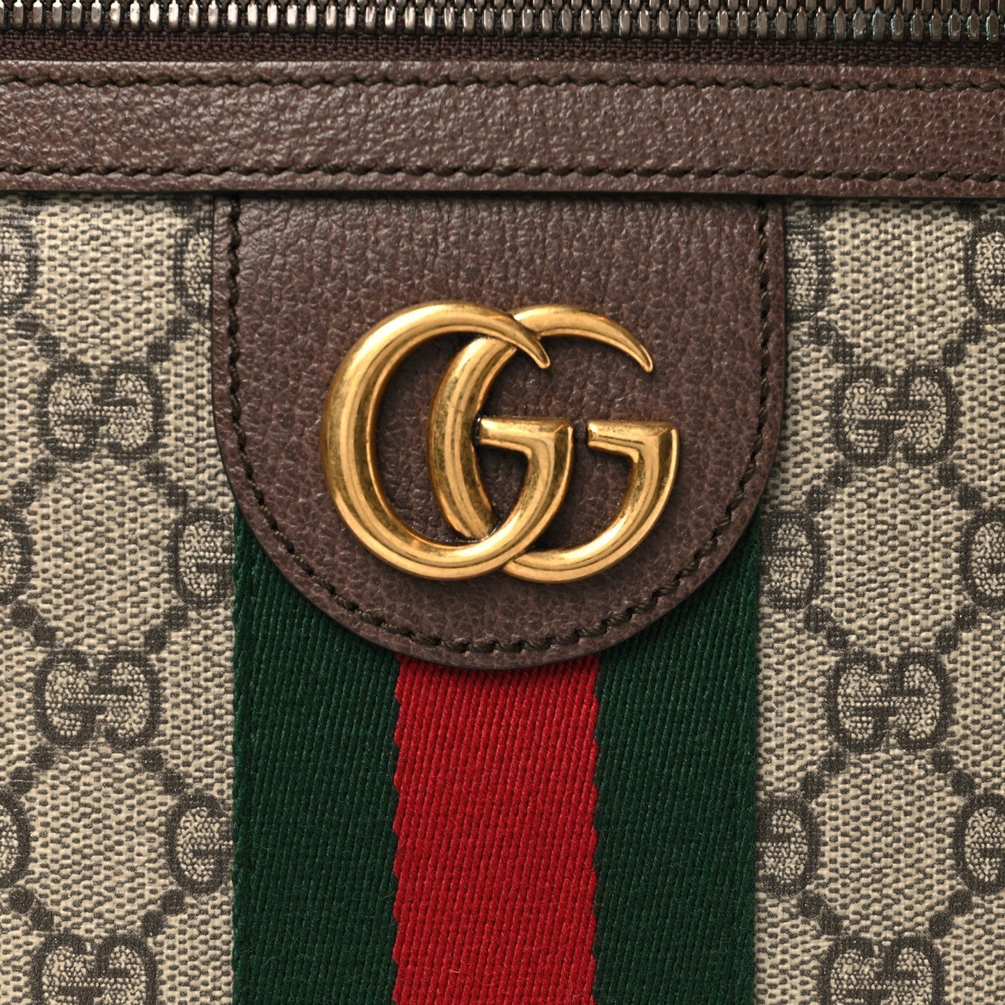 GG Supreme Monogram Web Small Ophidia Messenger Bag Brown