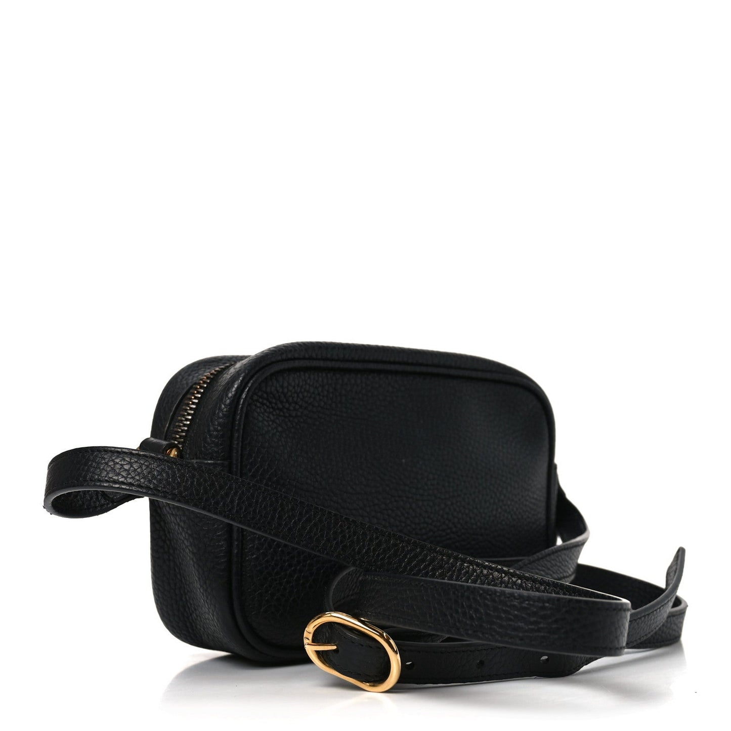 Pebbled Calfskin Small Soho Disco Bag Black