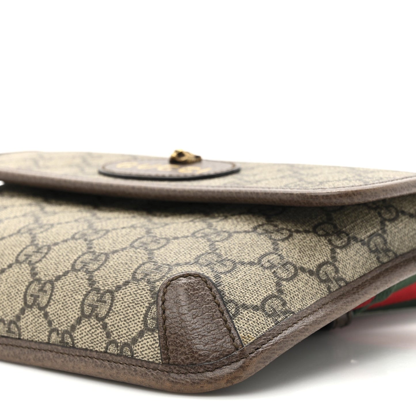 GG Supreme Monogram Neo Vintage Web Belt Bag Brown