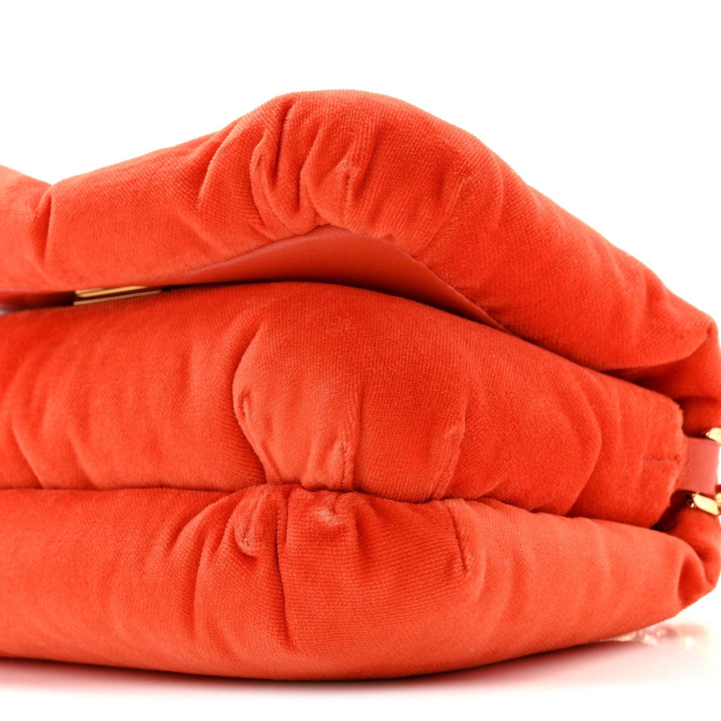 Velvet Mini Goya Puffer Bag Orange