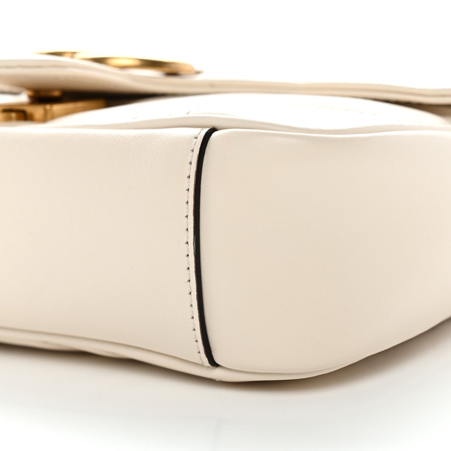 Calfskin Matelasse Mini GG Marmont Shoulder Bag White