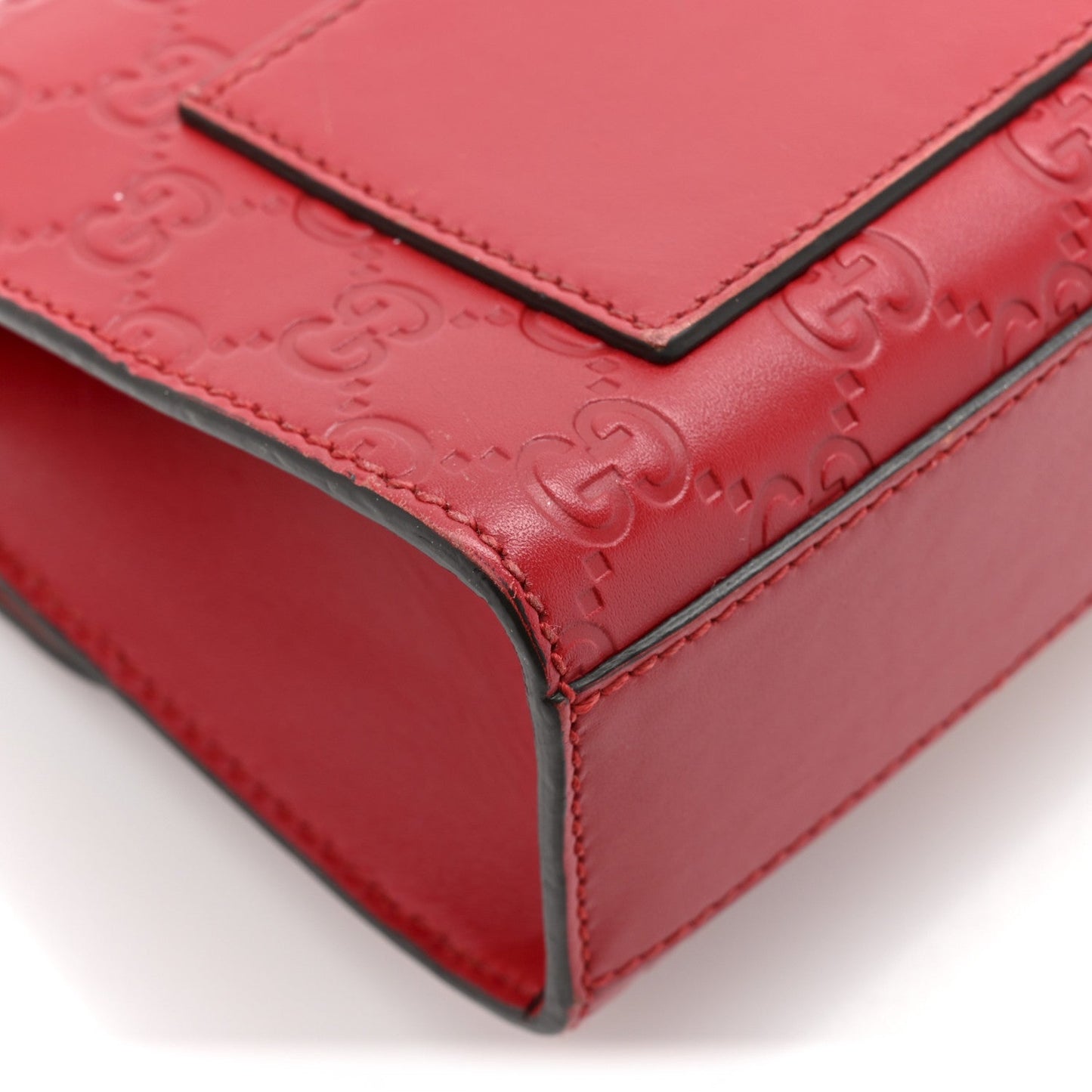 Guccissima Small Padlock Shoulder Bag Hibiscus Red