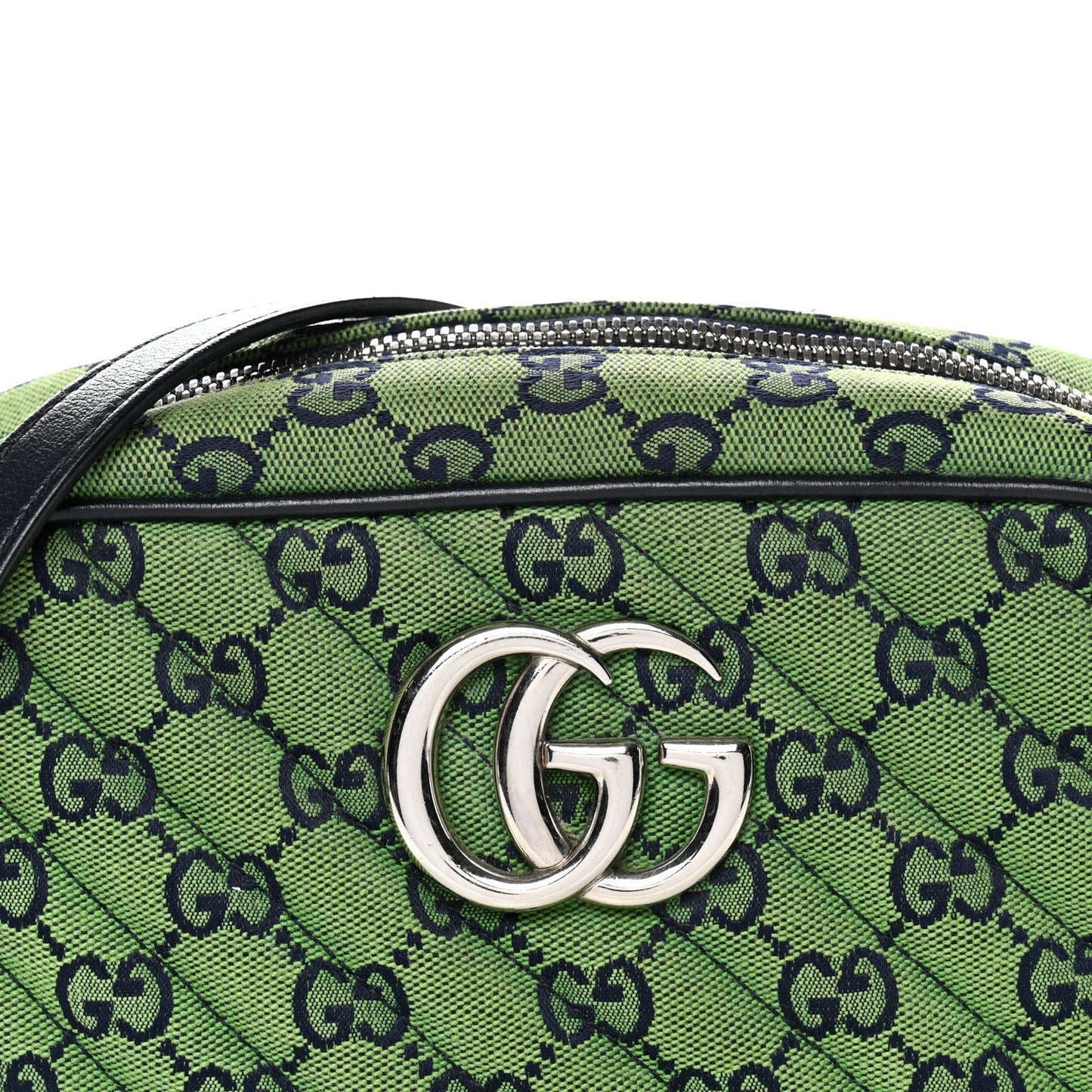 Monogram Multicolor Matelasse Diagonal Small GG Marmont Chain Shoulder Bag Green Blue