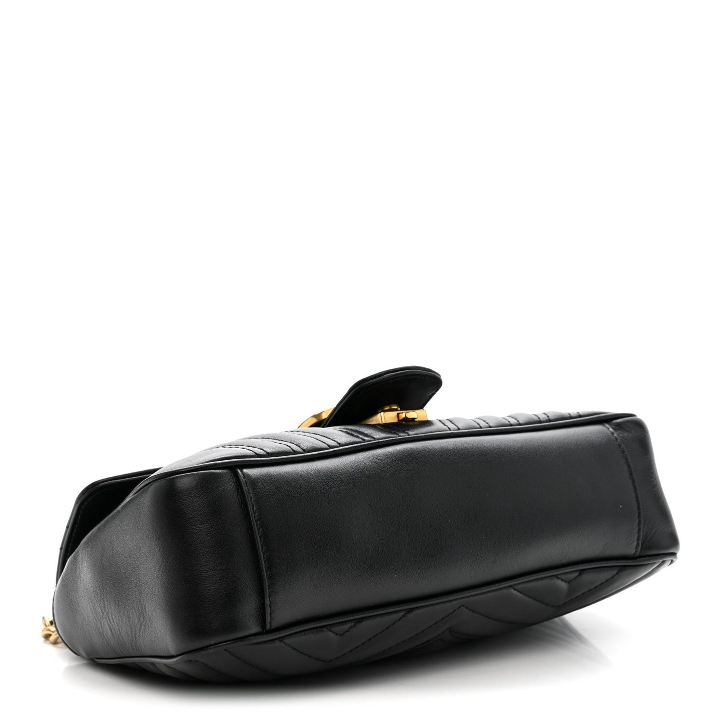 Calfskin Matelasse Small GG Marmont Shoulder Bag Black