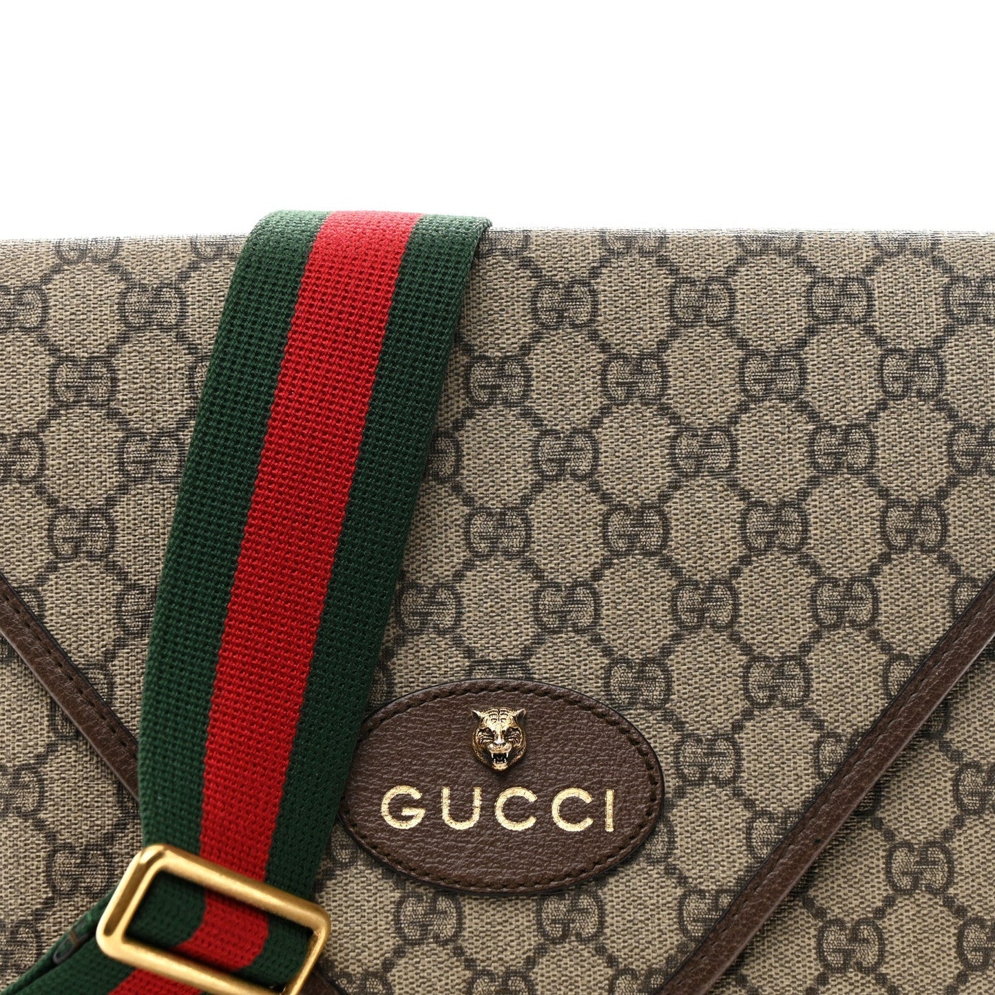 GG Supreme Monogram Web Medium Neo Vintage Flap Messenger Bag Beige New Acero