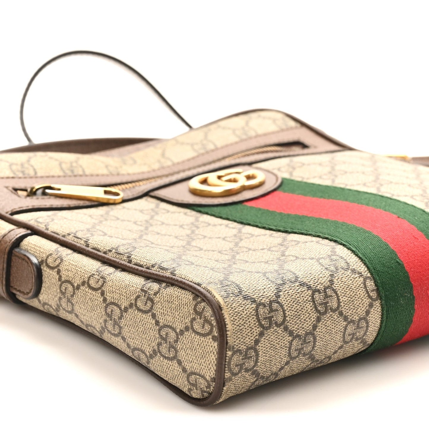 GG Supreme Monogram Web Small Ophidia Messenger Bag Brown