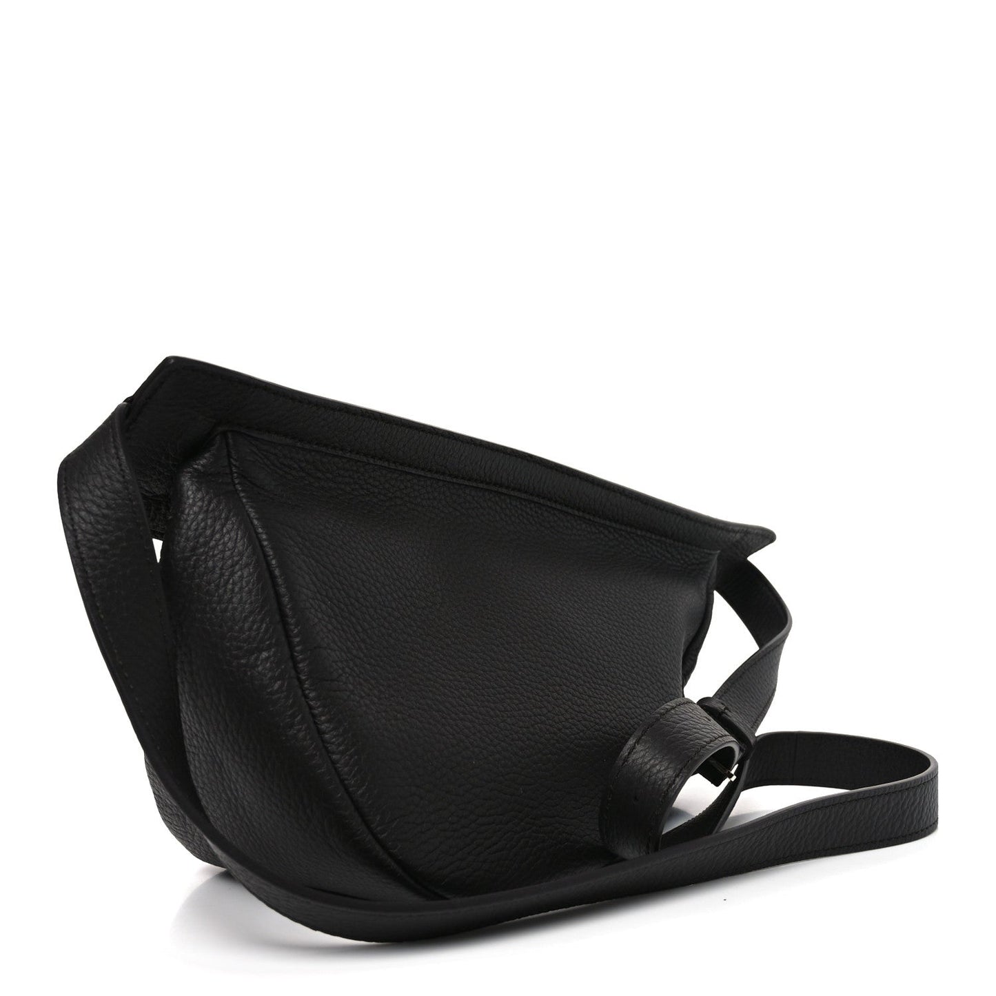 Grained Calfskin Small Slouchy Banana Bag Dark Brown