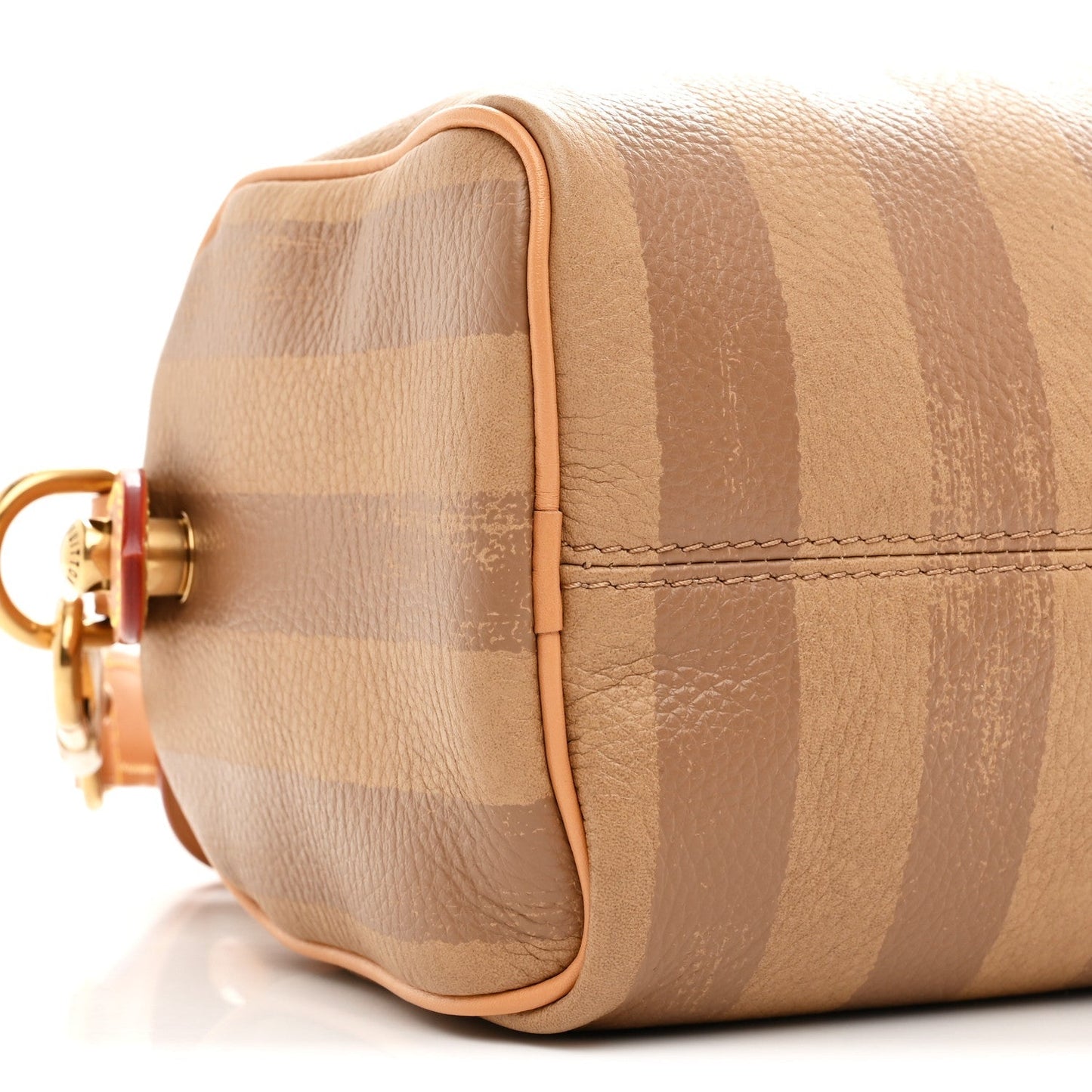 Calfskin Washed Stripes Speedy P9 Bandouliere 20 Camel