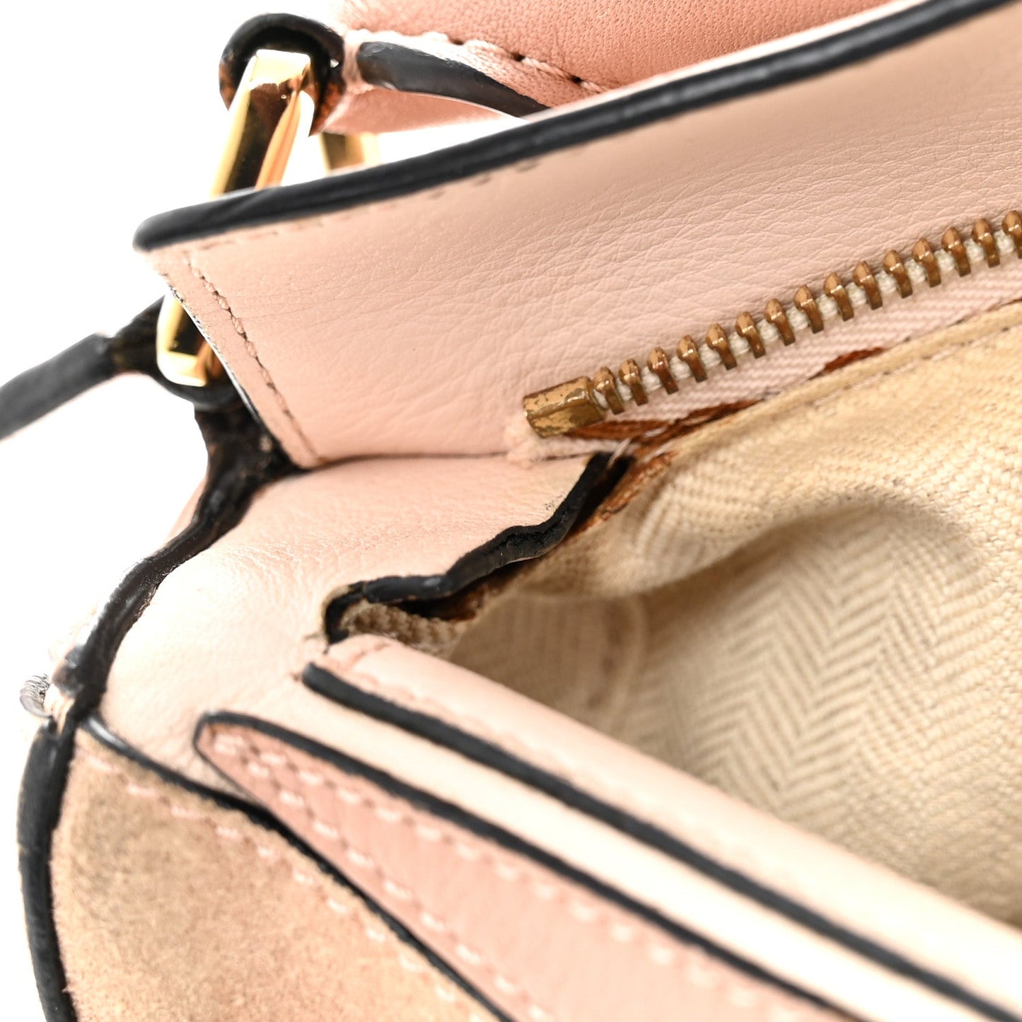 Calfskin Suede Small Puzzle Bag Blush