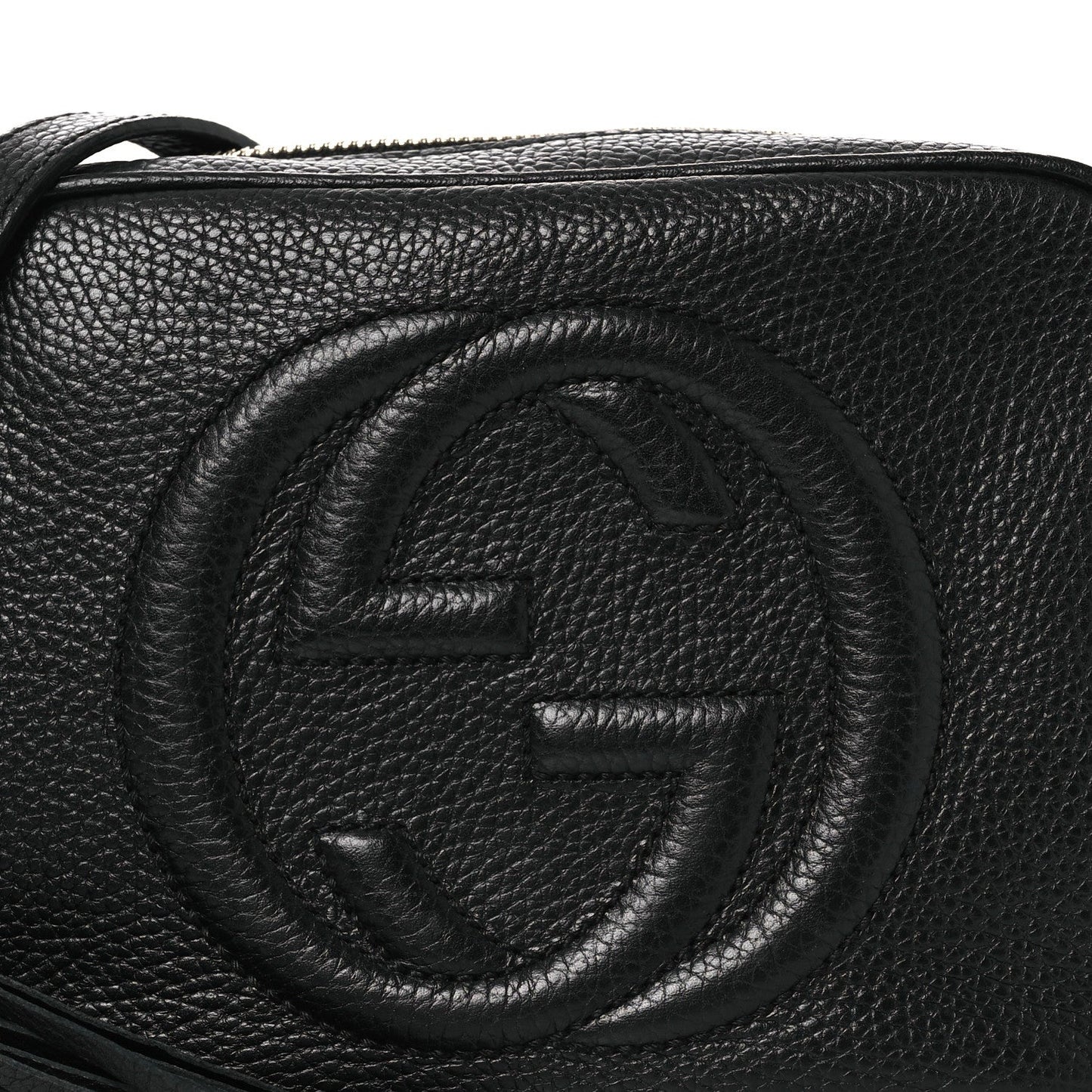Pebbled Calfskin Small Soho Disco Bag Black