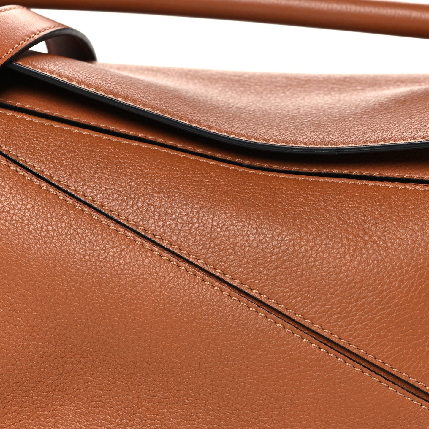 Grained Calfskin Small Puzzle Bag Tan
