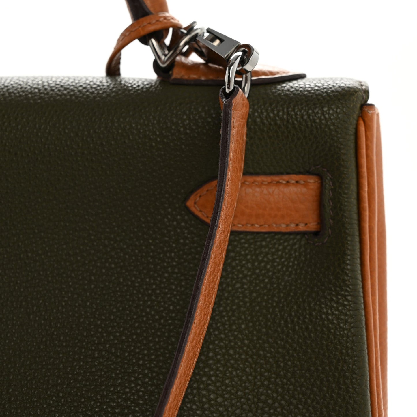 Fjord Togo Tri-Color Kelly Retourne 32 Vert Anis Gold Vert Olive