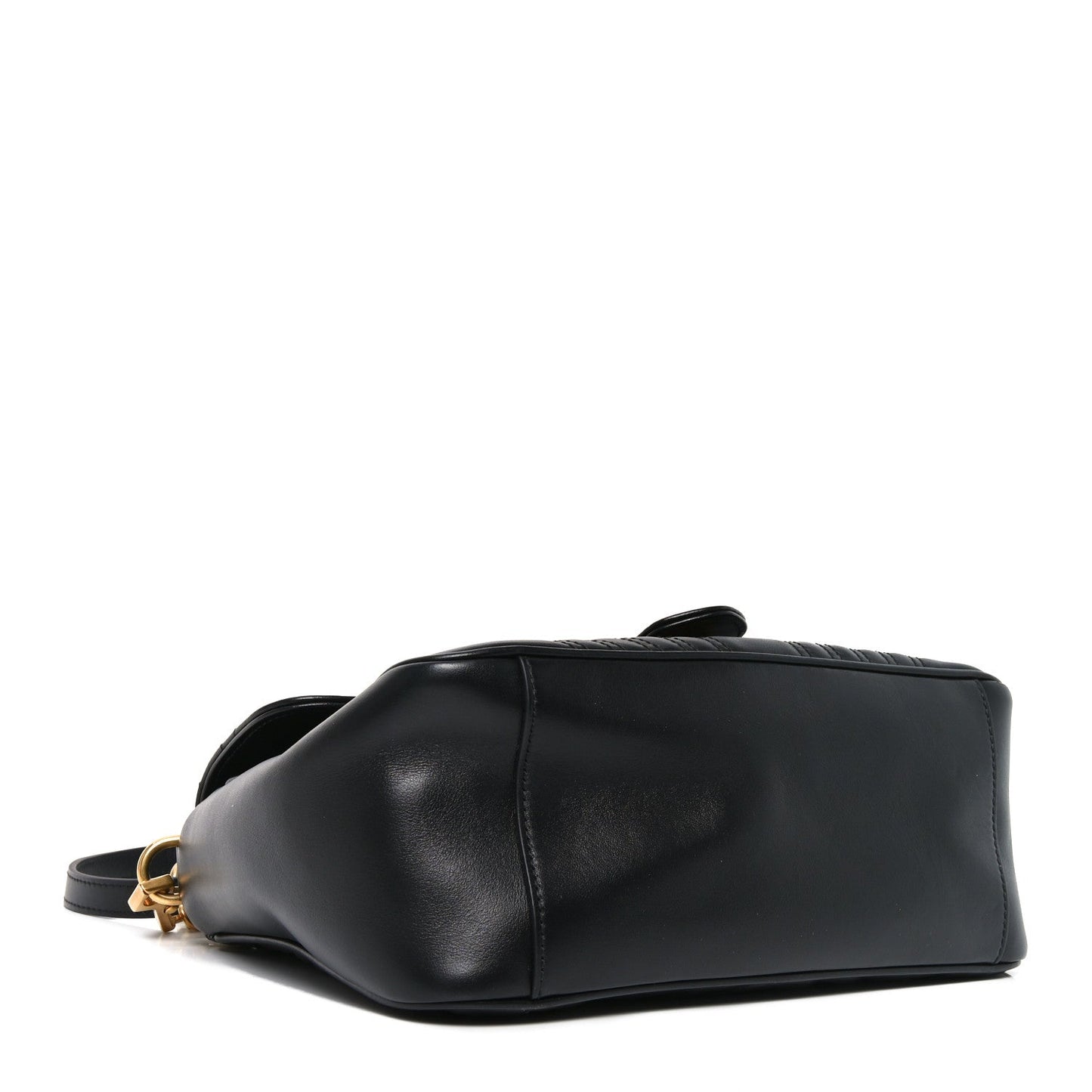 Calfskin Matelasse Small GG Marmont Top Handle Shoulder Bag Black