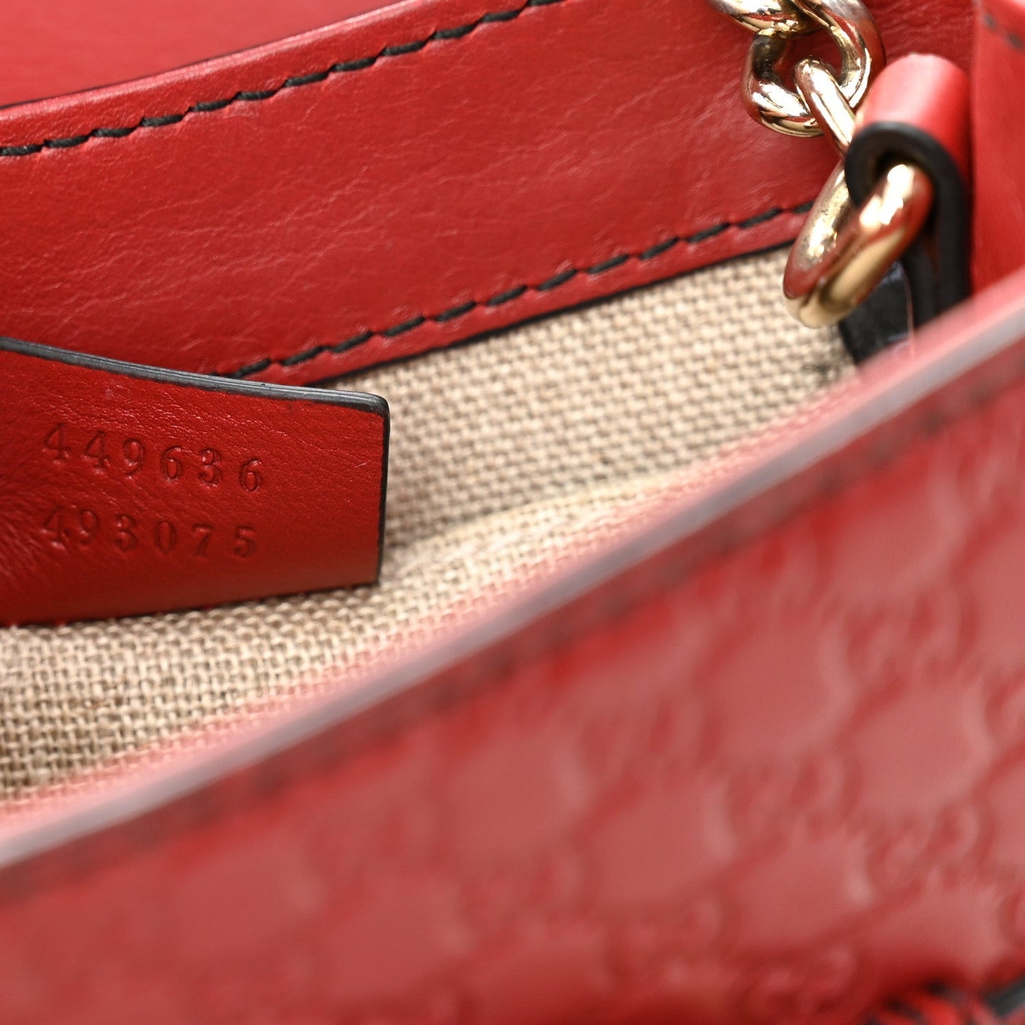 Soft Microguccissima Mini Emily Chain Shoulder Bag Rosso