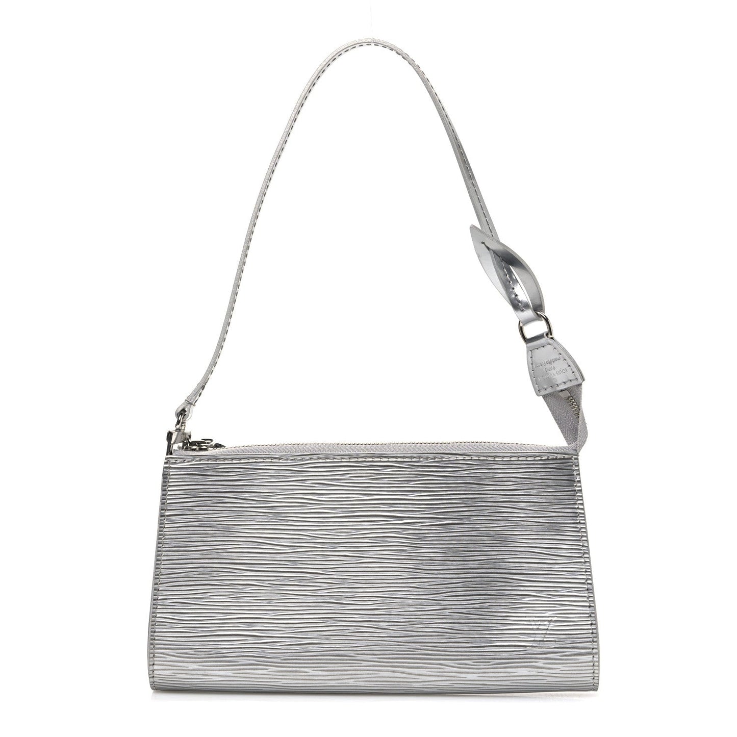 Epi Pochette Accessories Metallic Silver