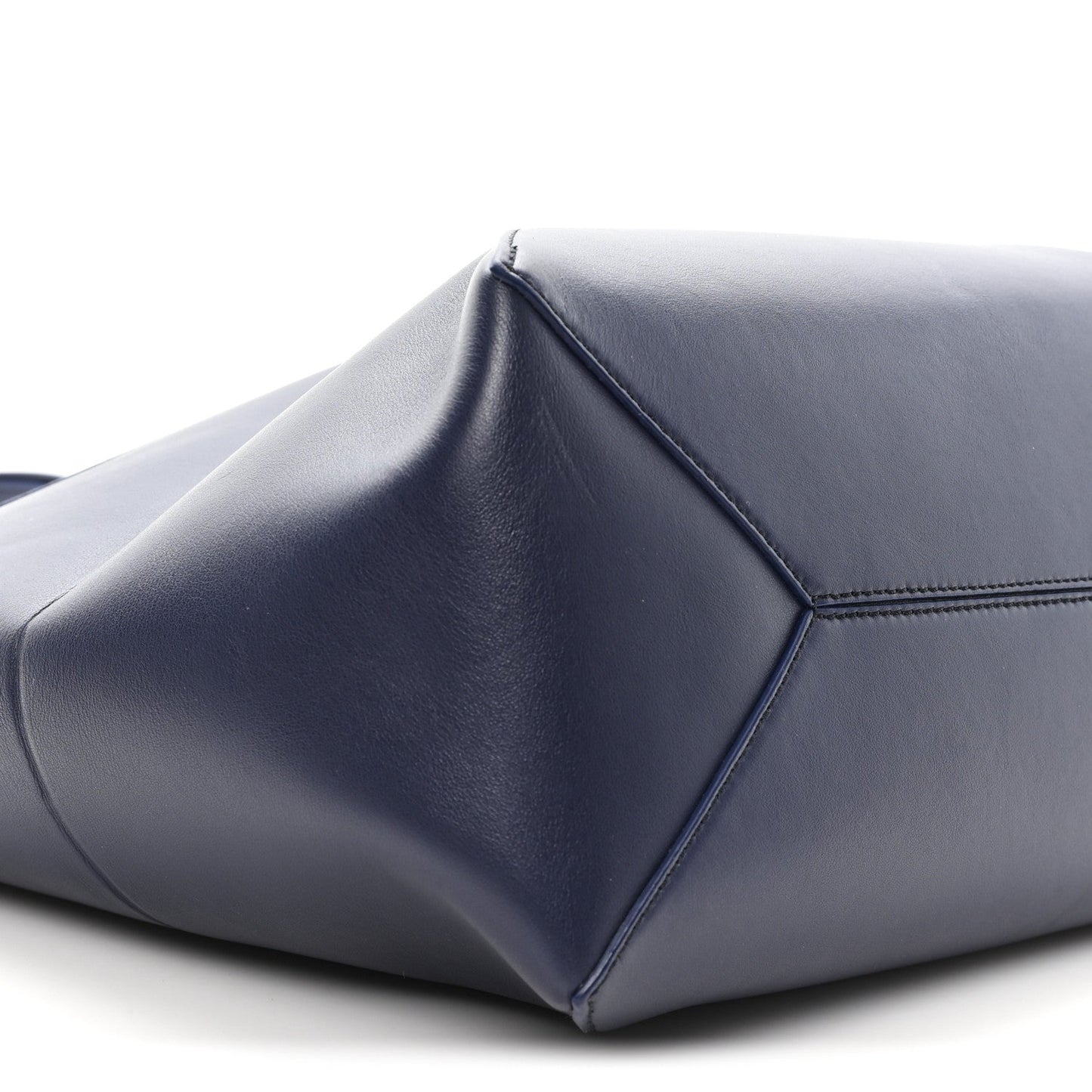 Shiny Calfskin XL Puzzle Fold Tote Abyss Blue
