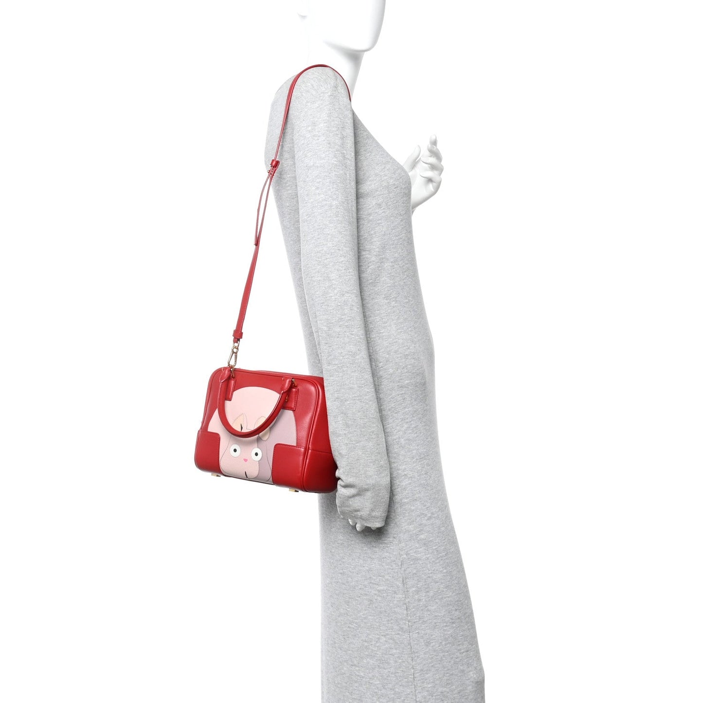 X SPIRITED AWAY Calfskin Bo Mouse Amazona 19 Red