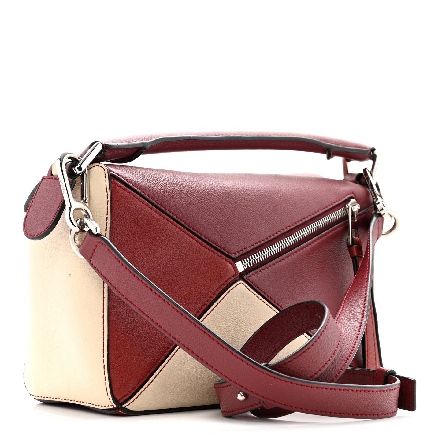 Calfskin Small Puzzle Bag Wine Garnet